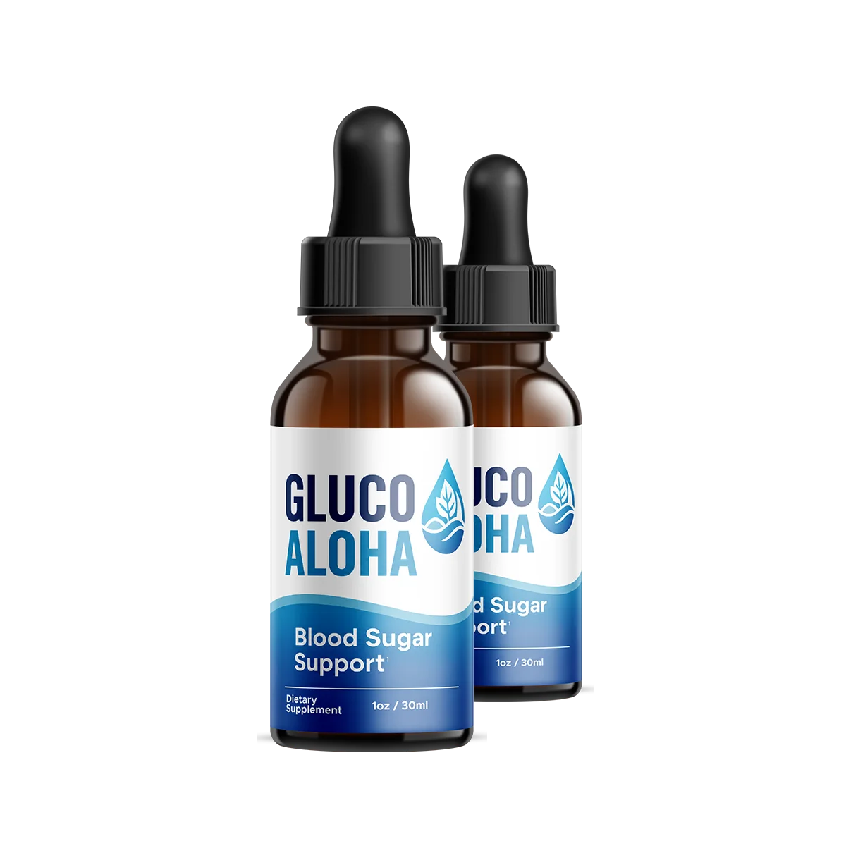 Single-bottle starter package of GlucoAloha blood sugar support drops